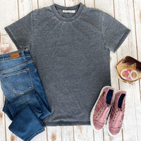 Vintage Wash Boyfriend Tee - Charcoal ~ In Store