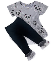 Panda Monium Ruffled Tunic Set~In Store~Size Up