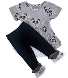 Panda Monium Ruffled Tunic Set~In Store~Size Up