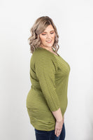 MARKDOWN ~ Kennedy Silver Stripe Top - Chartreuse~In Store