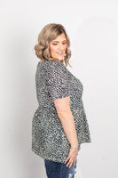 MARKDOWN ~ Sarah Ruffle Top - Leopard ~ In Store