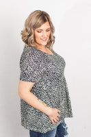 MARKDOWN ~ Sarah Ruffle Top - Leopard ~ In Store