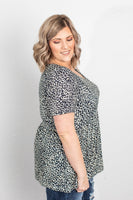 MARKDOWN ~ Sarah Ruffle Top - Leopard ~ In Store
