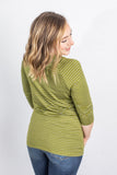 MARKDOWN ~ Kennedy Silver Stripe Top - Chartreuse~In Store
