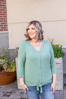MARKDOWN ~ Riley Button Top - Sage ~ In Store