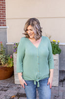 MARKDOWN ~ Riley Button Top - Sage ~ In Store