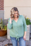 MARKDOWN ~ Riley Button Top - Sage ~ In Store