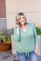 MARKDOWN ~ Riley Button Top - Sage ~ In Store