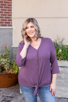 MARKDOWN ~ Riley Button Top - Plum ~ In Store