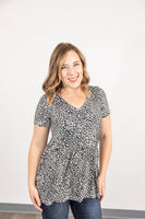 MARKDOWN ~ Sarah Ruffle Top - Leopard ~ In Store