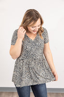 MARKDOWN ~ Sarah Ruffle Top - Leopard ~ In Store