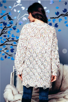 Diamond Eyelet Knit Cardigan With Rainbow Speckles S~3X ~ In Store