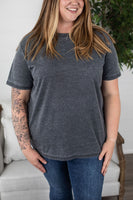 Vintage Wash Boyfriend Tee - Charcoal ~ In Store