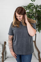 Vintage Wash Boyfriend Tee - Charcoal ~ In Store