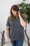 Vintage Wash Boyfriend Tee - Charcoal ~ In Store