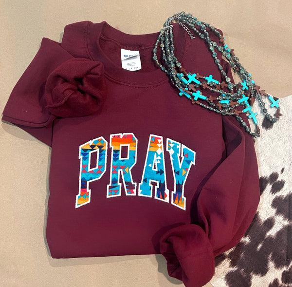 Pray embroidered sweatshirt ~ In Store
