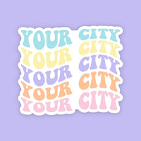 Fort Sumner Beachy Retro Name Sticker