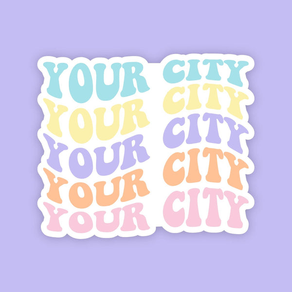 Fort Sumner Beachy Retro Name Sticker