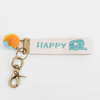 Happy Camper ~ Words to Live By Canvas Keychain ~ In Store