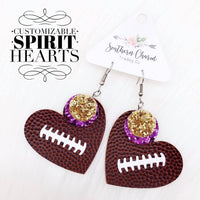 2" Customizable Spirit Hearts Orange on top of Black