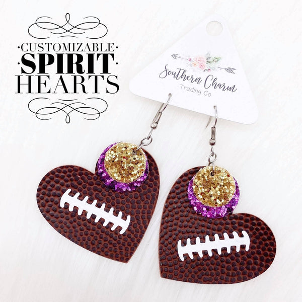 2" Customizable Spirit Hearts Orange on top of Black