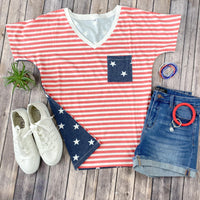 MARKDOWN ~ Chloe Cozy Tee - Stars and Stripes ~ In Store