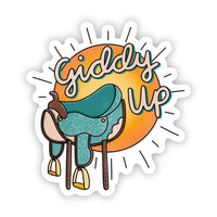 Giddy Up Saddle Sticker
