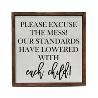 10x10 Please Excuse The Mess - Box Sign ~ In Store