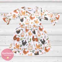 KIDS~White Musical Chickens Dress ~ In Store