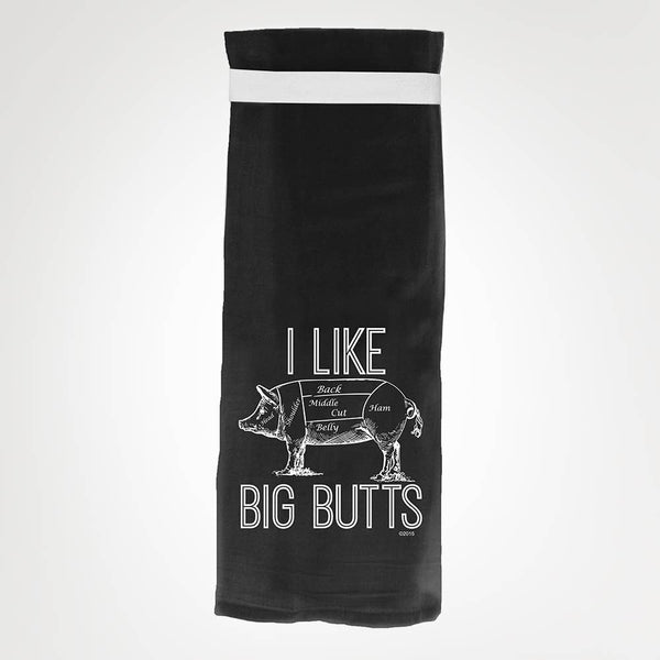 I Like Big Butts BLACK KITCHEN TOWEL