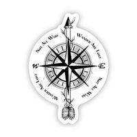 Not All Who Wander Are Lost Compass Sticker