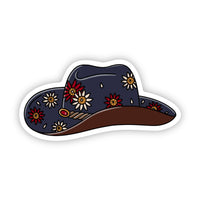 Navy Blue Cowgirl Hat Sticker