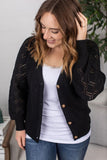 Beverly Button Cardigan - Black~ In Store
