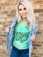 Foil Leopard Shamrock Tee