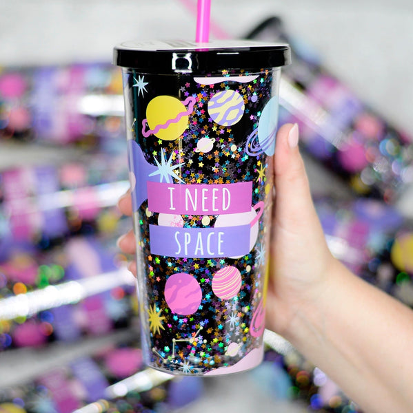 I Need Space Glitter Tumbler ~ In Store