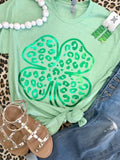 Foil Leopard Shamrock Tee