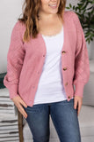 Beverly Button Cardigan - Mauve ~In Store