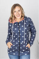 MARKDOWN ~ Stars and Stripes Zip Up Hoodie--In Store S thru 3X