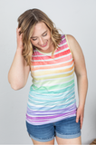 MARKDOWN ~ Summer Stripes Rainbow Tank - In Store