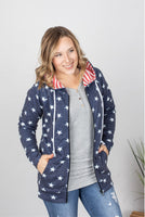MARKDOWN ~ Stars and Stripes Zip Up Hoodie--In Store S thru 3X