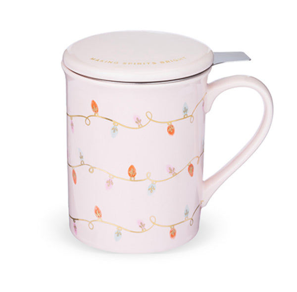 Annette™ Lights Pink Ceramic Tea Mug & Infuser