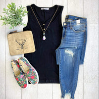 MARKDOWN ~ Addison Henley Tank - Black ~ In Store