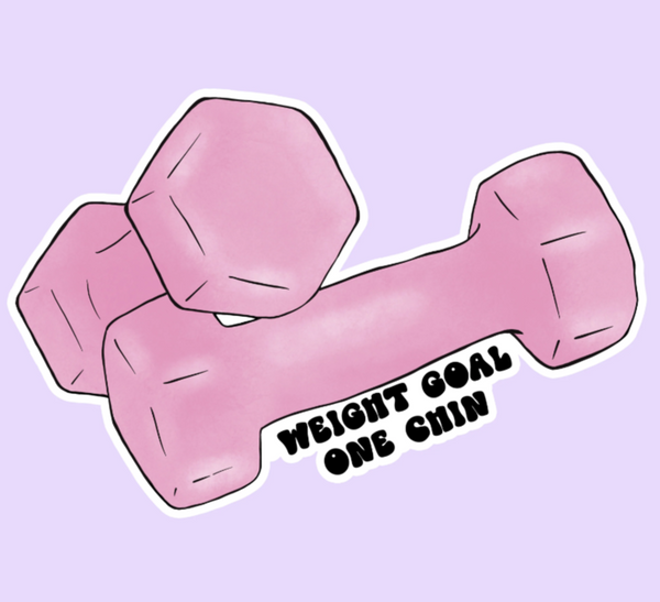 Weight Goal One Chin Sticker Decal